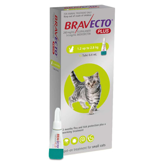 Bravecto Plus for Cats - Comprehensive Flea, Tick & Worm Protection