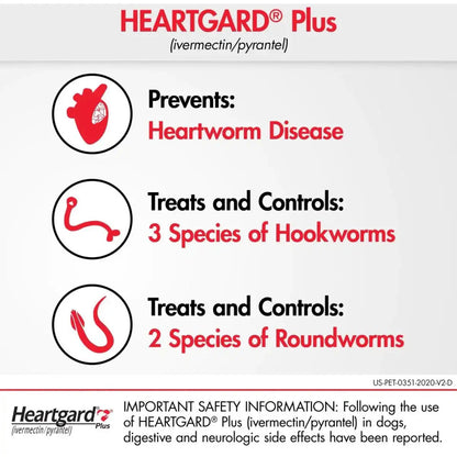 Heartgard Plus for Dogs - Monthly Heartworm & Intestinal Worm Protection
