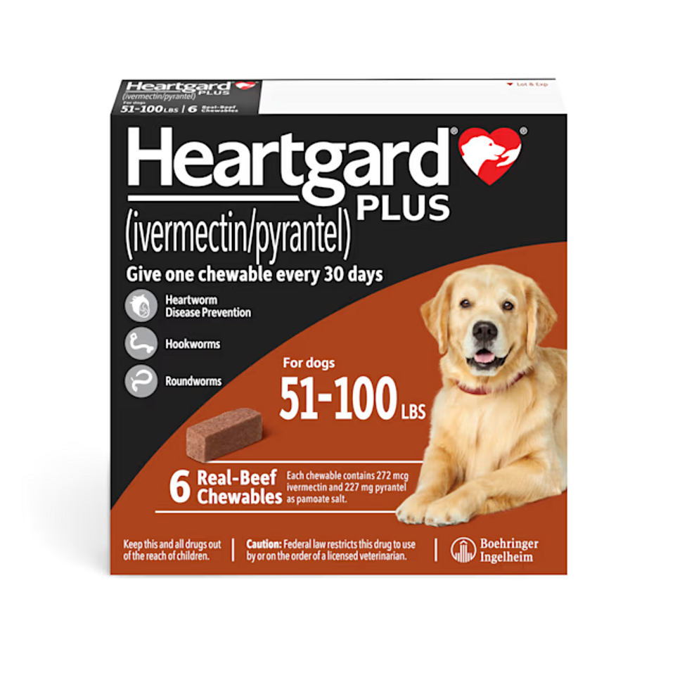 Heartgard Plus for Dogs - Monthly Heartworm & Intestinal Worm Protection